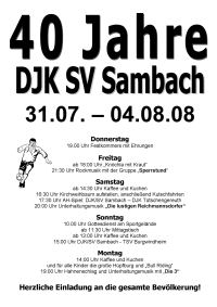 Programm 40 Jahre DJK/SV Sambach